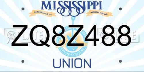 ZQ8Z488 Mississippi License Plate
