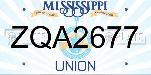 ZQA2677 Mississippi License Plate