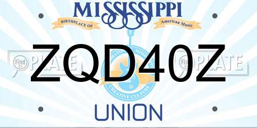 ZQD40Z Mississippi License Plate