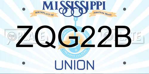 ZQG22B Mississippi License Plate