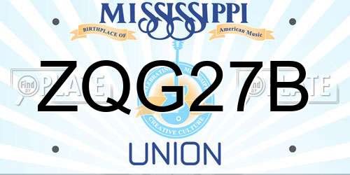 ZQG27B Mississippi License Plate