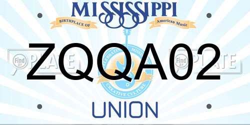ZQQA02 Mississippi License Plate