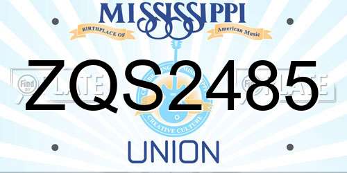 ZQS2485 Mississippi License Plate