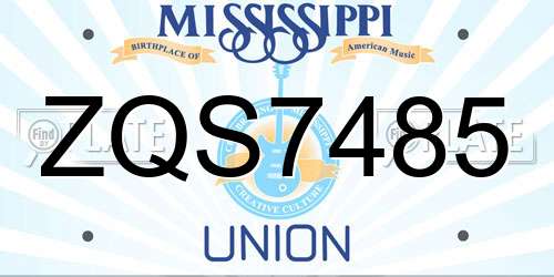 ZQS7485 Mississippi License Plate