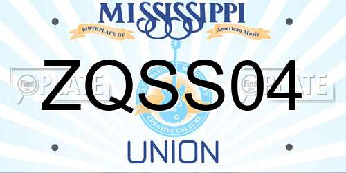 ZQSS04 Mississippi License Plate