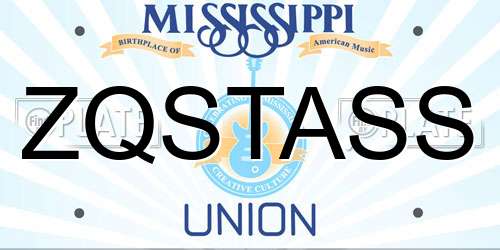 ZQSTASS Mississippi License Plate