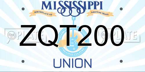 ZQT200 Mississippi License Plate