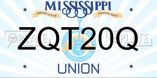 ZQT20Q Mississippi License Plate