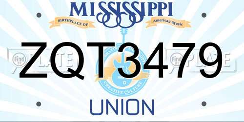 ZQT3479 Mississippi License Plate