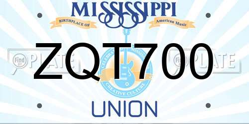 ZQT700 Mississippi License Plate