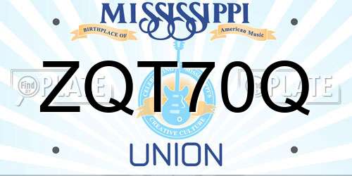 ZQT70Q Mississippi License Plate