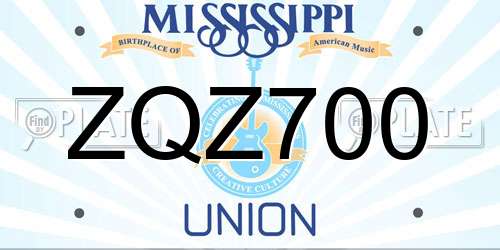 ZQZ700 Mississippi License Plate
