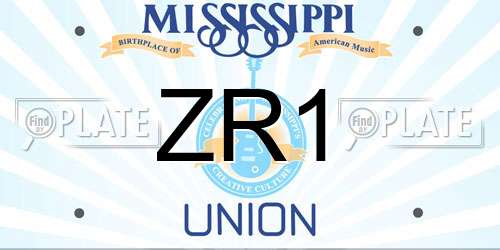 ZR1 Mississippi License Plate
