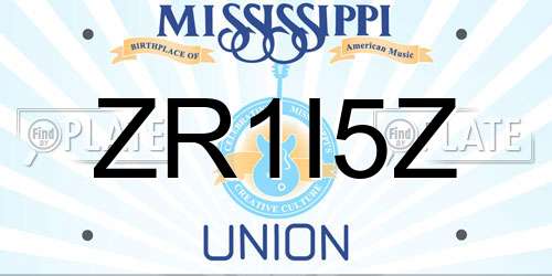 ZR1I5Z Mississippi License Plate