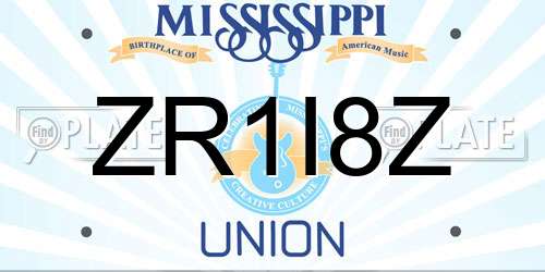 ZR1I8Z Mississippi License Plate
