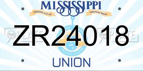 ZR24018 Mississippi License Plate