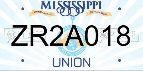 ZR2A018 Mississippi License Plate