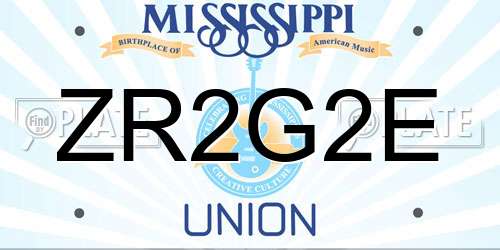 ZR2G2E Mississippi License Plate