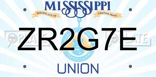 ZR2G7E Mississippi License Plate