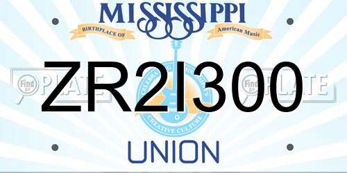 ZR2I300 Mississippi License Plate