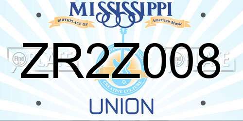 ZR2Z008 Mississippi License Plate