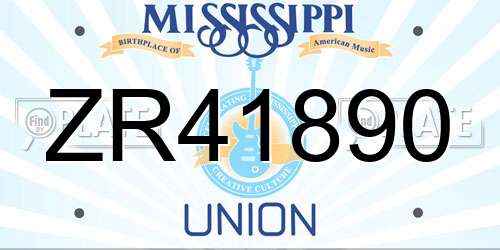 ZR41890 Mississippi License Plate