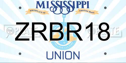 ZRBR18 Mississippi License Plate
