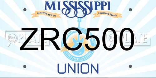 ZRC500 Mississippi License Plate