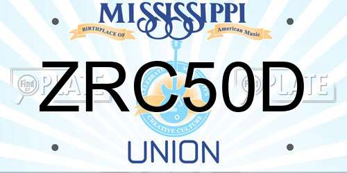 ZRC50D Mississippi License Plate