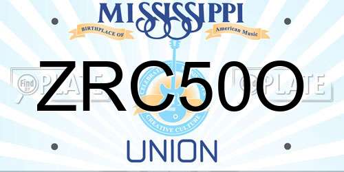 ZRC50O Mississippi License Plate