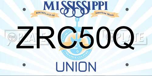 ZRC50Q Mississippi License Plate