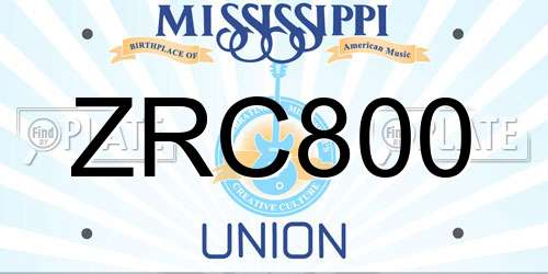 ZRC800 Mississippi License Plate