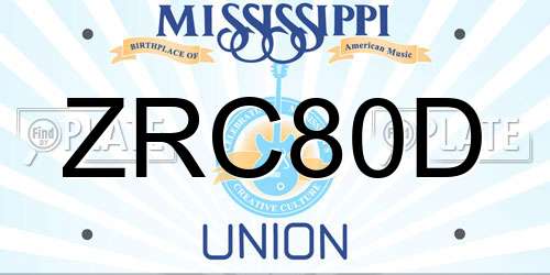 ZRC80D Mississippi License Plate