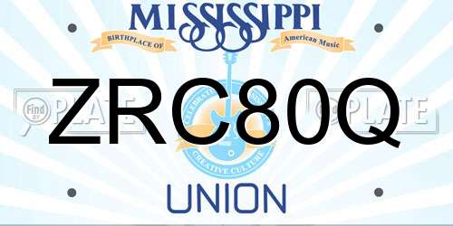 ZRC80Q Mississippi License Plate