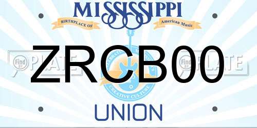 ZRCB00 Mississippi License Plate