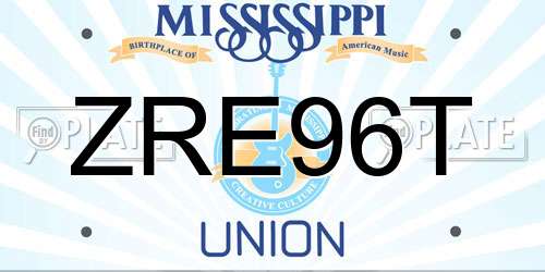 ZRE96T Mississippi License Plate