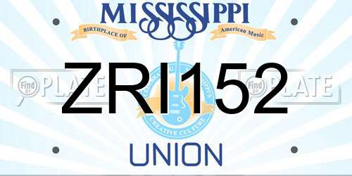 ZRI152 Mississippi License Plate