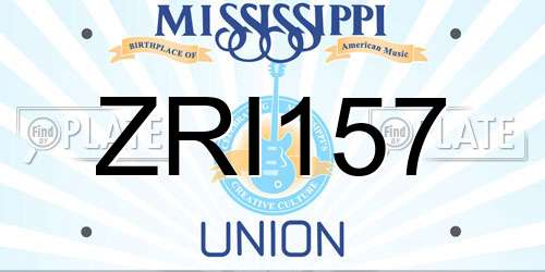 ZRI157 Mississippi License Plate