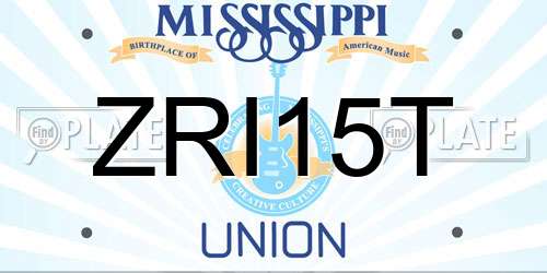 ZRI15T Mississippi License Plate