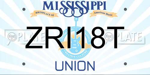 ZRI18T Mississippi License Plate
