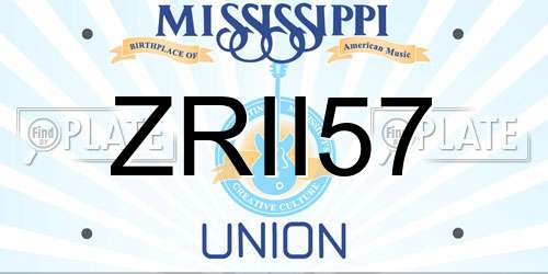 ZRII57 Mississippi License Plate