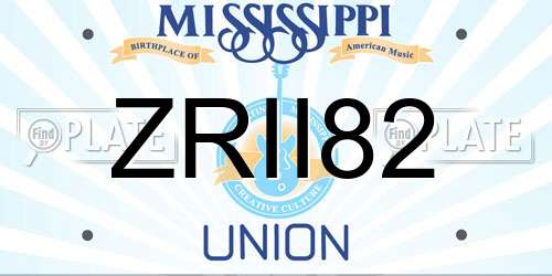 ZRII82 Mississippi License Plate