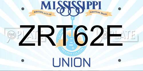 ZRT62E Mississippi License Plate