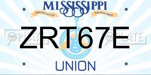 ZRT67E Mississippi License Plate
