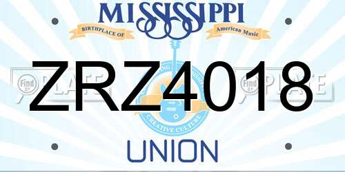 ZRZ4018 Mississippi License Plate