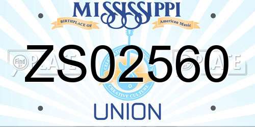 ZS02560 Mississippi License Plate