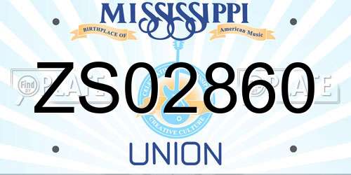 ZS02860 Mississippi License Plate