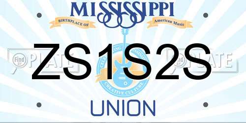 ZS1S2S Mississippi License Plate
