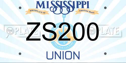 ZS200 Mississippi License Plate