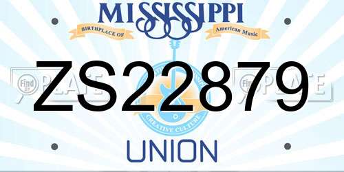 ZS22879 Mississippi License Plate
